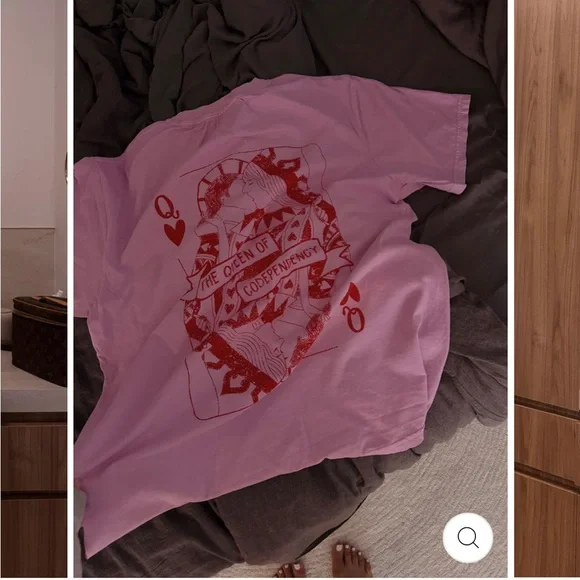 Hubs and Hers Queen of Codependency Pink Tee - Picture 4 of 4